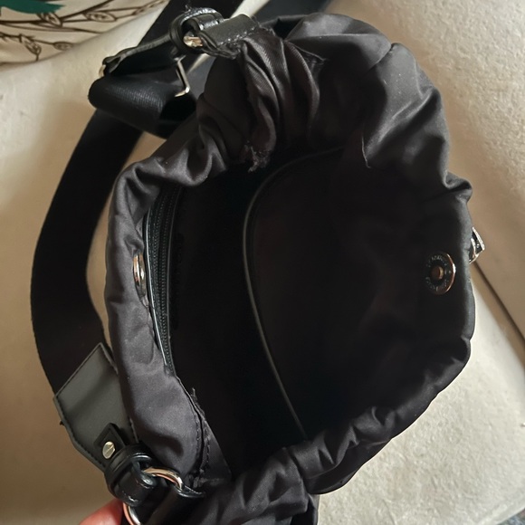 Black Nylon Crossbody with drawstring closure - Picture 5 of 7